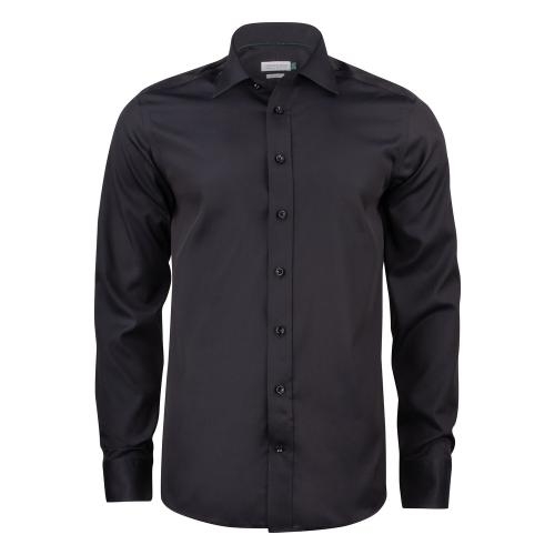 GB01 twill overhemd regular heren zwart,3xl