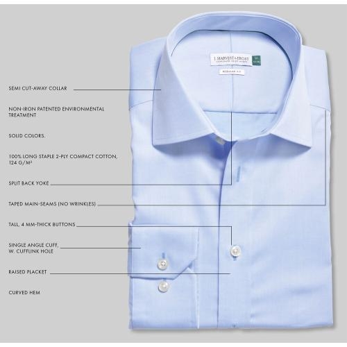 GB01 twill overhemd regular heren middenblauw,l