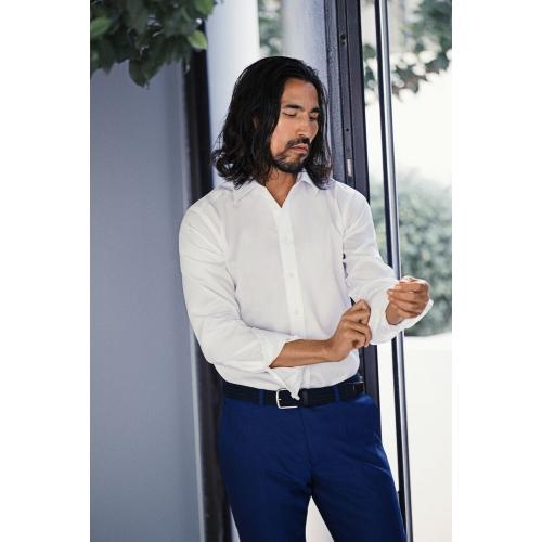 GB01 twill overhemd regular heren middenblauw,l