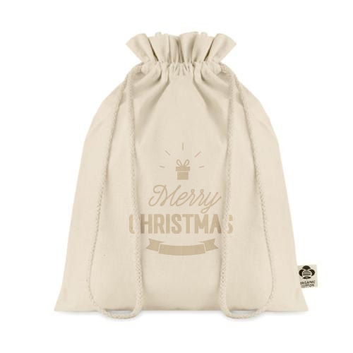 Medium biokatoen geschenkzakje Amber beige