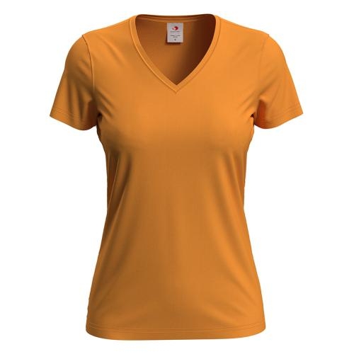 Stedman Classic V-hals dames T-shirt oranje,l