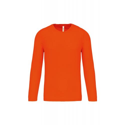 Herensportshirt lange mouw fluor oranje,2xl