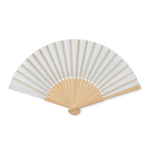 Bamboe waaier | papieren doek wit