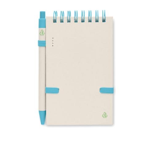 A6 notebook gerecycled melkpak turquoise
