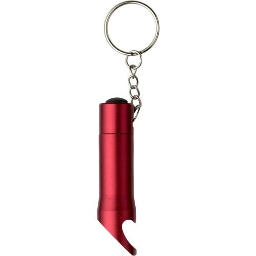 Aluminium zaklamp met opener rood