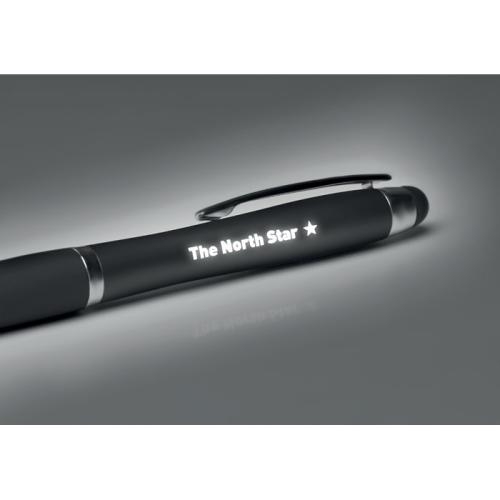 Touchpen met oplichtend logo zwart