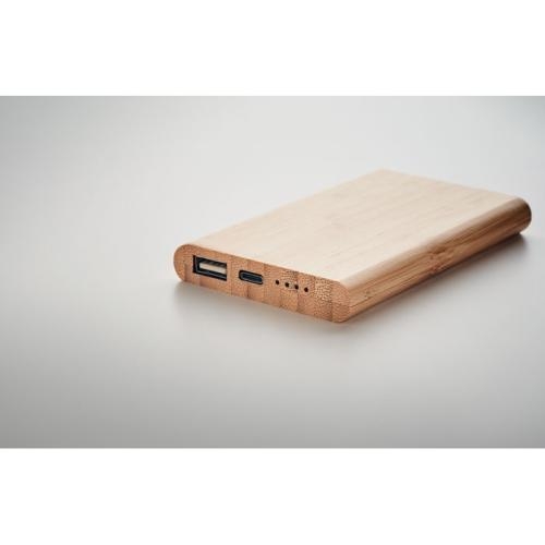 Bamboe powerbank type C 4000 wood
