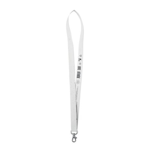 Zaadpapier lanyard met haak Lansee wit