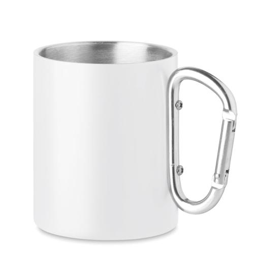 Metalen mok en karabijnhaak Arom wit