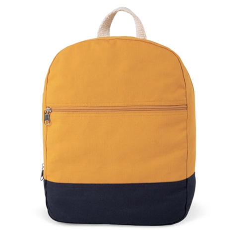 Tijdloze rugzak in katoen cumin yellow/navy