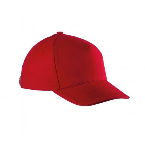 Kinderpet met contrasterende bies rood