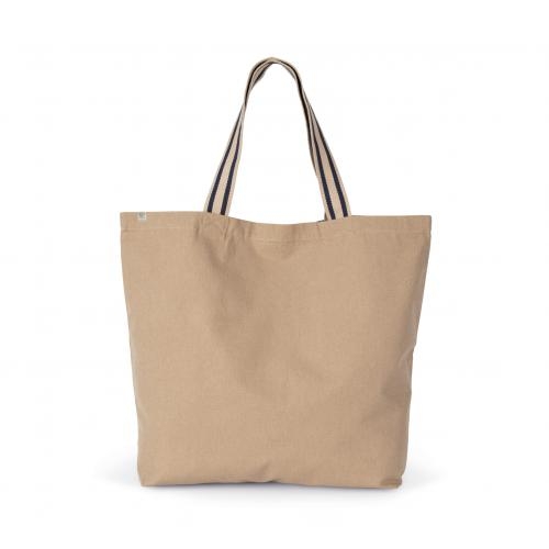Grote gerecyclede shopper hemp/desert sand/horizon blue stripe