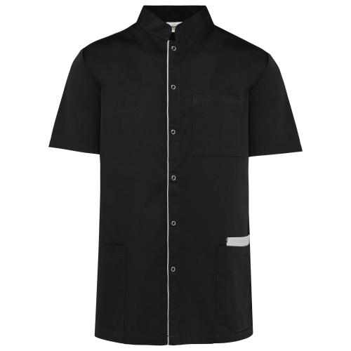 Herenoverhemd polykatoen drukknopen zwart,2xl