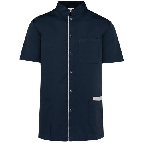 Herenoverhemd polykatoen drukknopen navy,2xl