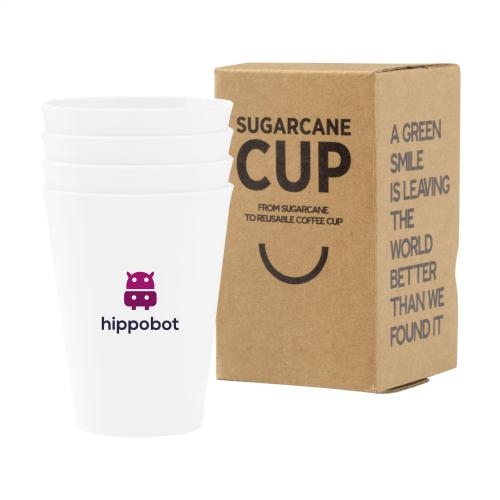 Herbruikbare koffiebeker suikerriet 360 ml wit
