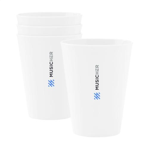Herbruikbare koffiebeker suikerriet 360 ml wit