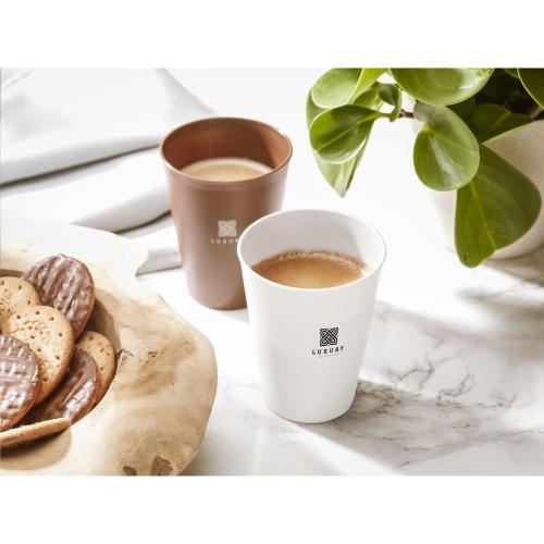 Herbruikbare koffiebeker suikerriet 360 ml wit