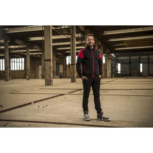 Prime sweater full zip heren zwart/rood,l