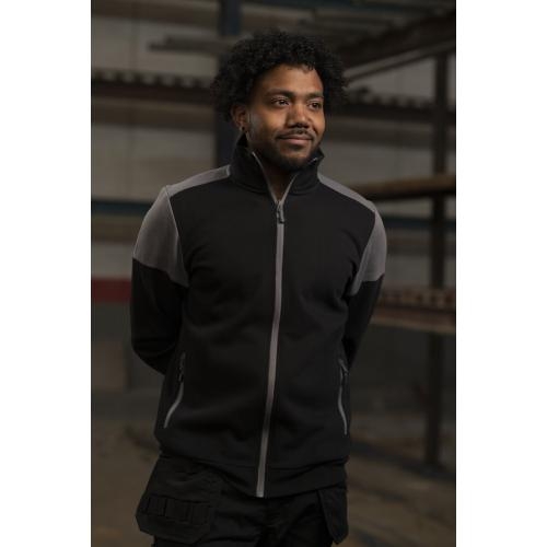 Prime sweater full zip heren zwart/rood,l