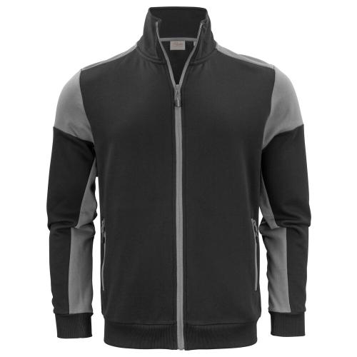 Prime sweater full zip heren zwart/staalgrijs,l