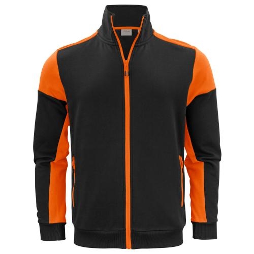 Prime sweater full zip heren zwart/oranje,l