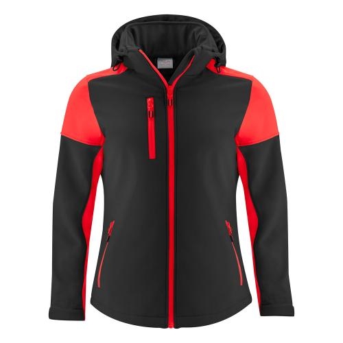 Prime softshell jacket dames zwart/rood,l