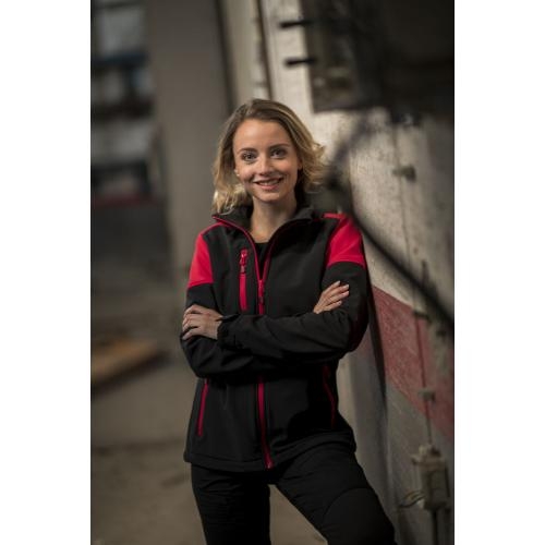 Prime softshell jacket dames zwart/rood,l