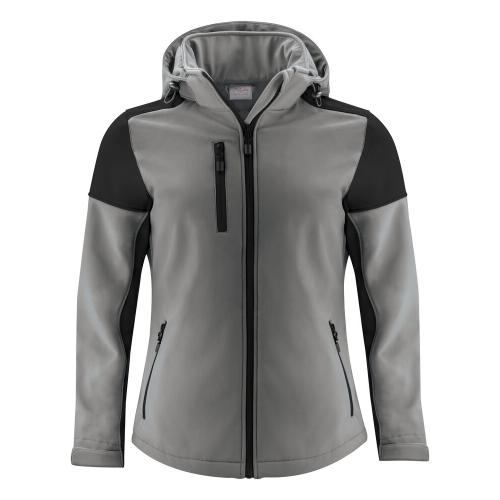 Prime softshell jacket dames staalgrijs/zwart,l