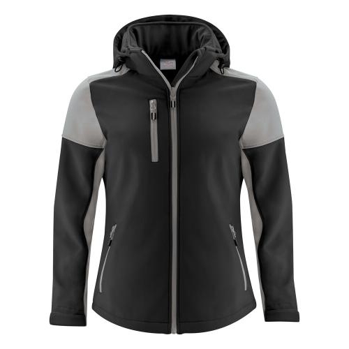 Prime softshell jacket dames zwart/staalgrijs,l