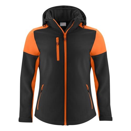Prime softshell jacket dames zwart/oranje,l