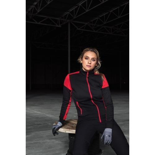 Prime sweater full zip dames zwart/rood,l