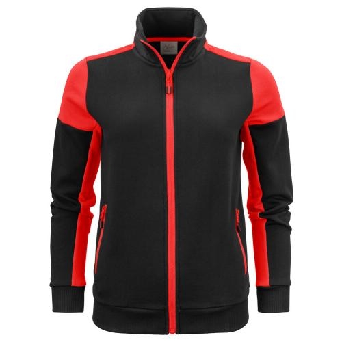 Prime sweater full zip dames zwart/rood,l