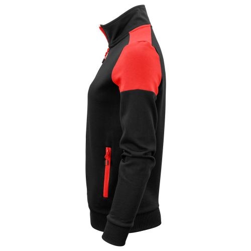 Prime sweater full zip dames zwart/rood,l