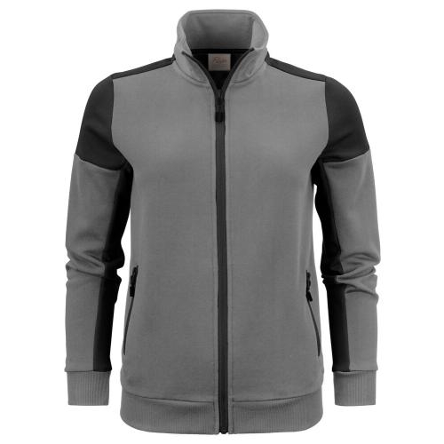 Prime sweater full zip dames staalgrijs/zwart,l
