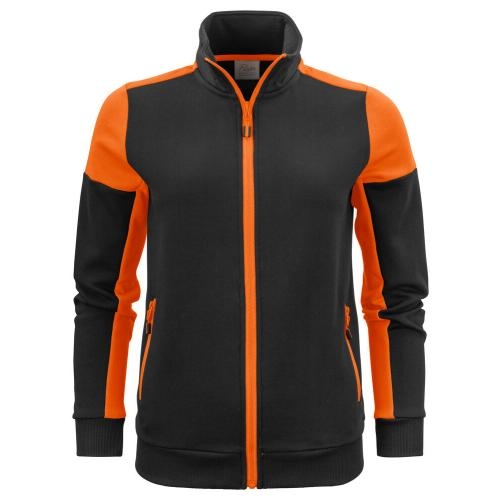 Prime sweater full zip dames zwart/oranje,l