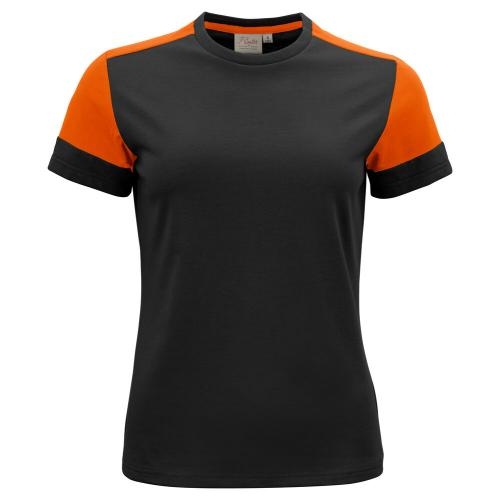 Prime T-shirt dames zwart/oranje,l
