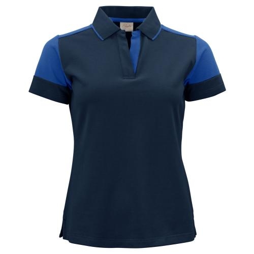 Prime polo dames marineblauw/kobalt,l