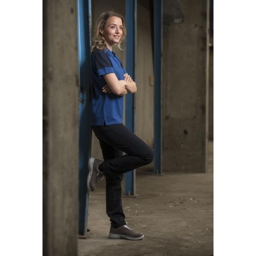 Prime polo dames zwart/rood,l