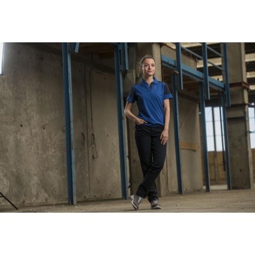 Prime polo dames zwart/rood,l