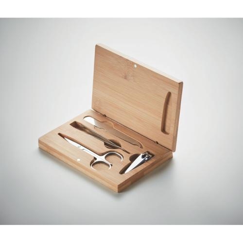 RVS manicureset Zare wood