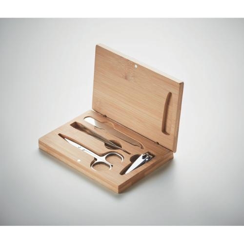 RVS manicureset Zare wood