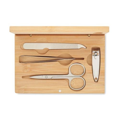 RVS manicureset Zare wood