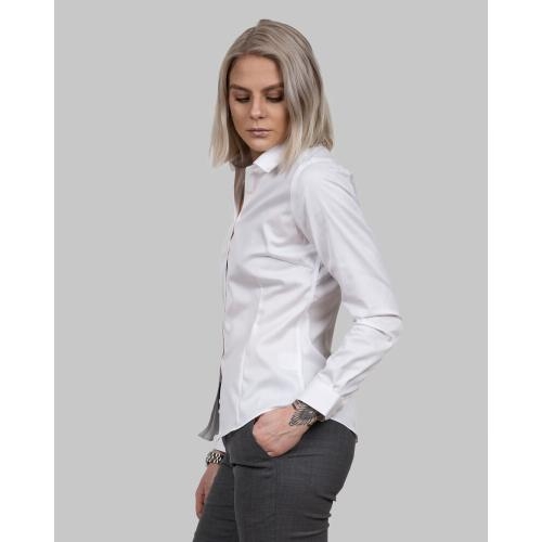 GB01 twill overhemd dames wit,3xl
