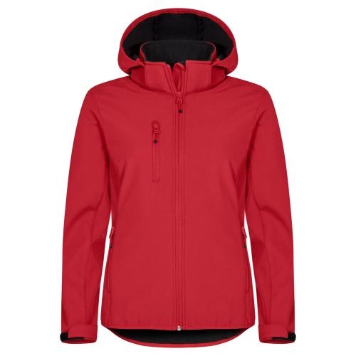 Dames jas Classic Softshell Hoody rood,l