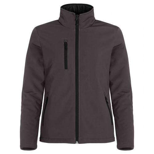 Gewatterde softshell jas dames donkergrijs,l
