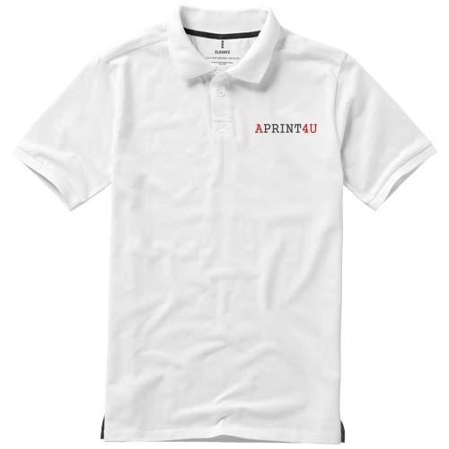 Calgary herenpolo korte mouwen wit,l