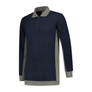 L&S Sweater Polo Workwear dark navy/pearl grey,l