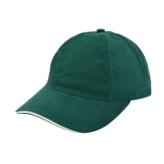 Baseball cap donker groen/naturel