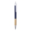 Aluminium pen met bamboe grip marineblauw