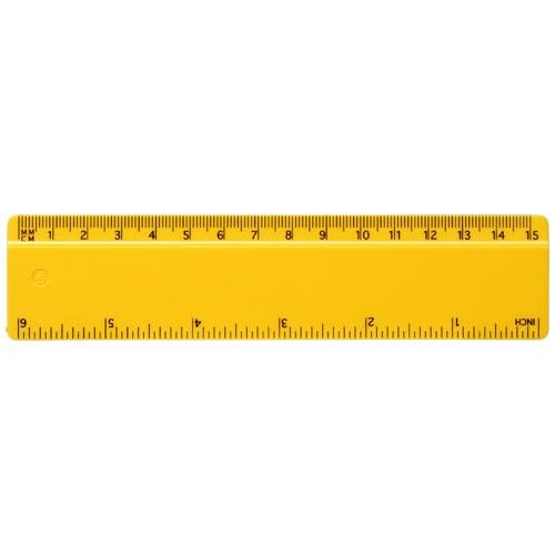 Kunststof liniaal 15 cm Renzo geel